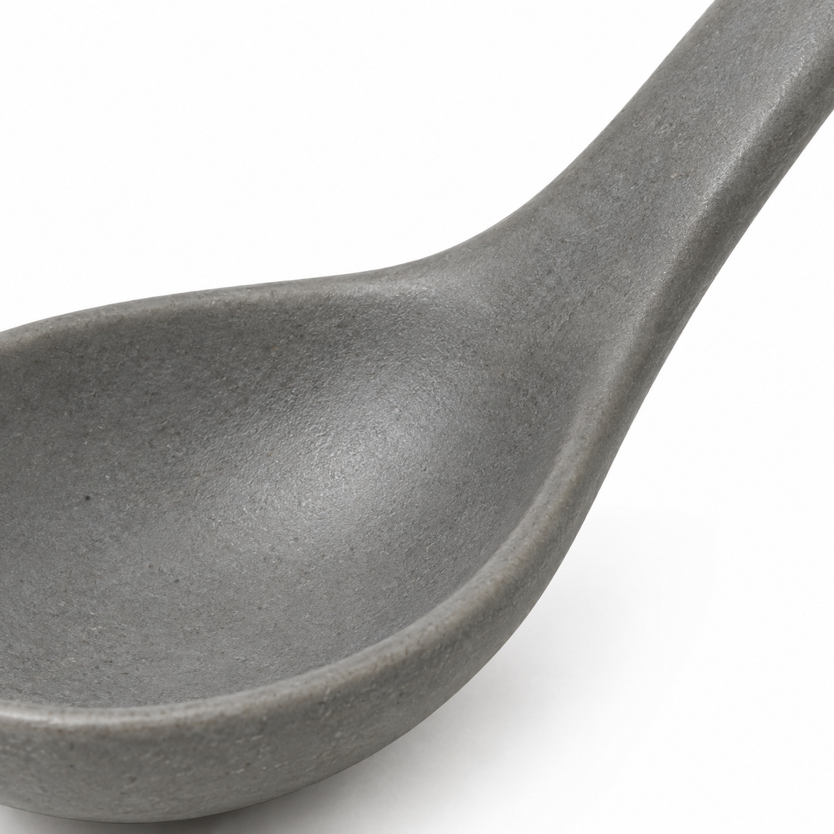 Stylish gray ceramic spoon for dining