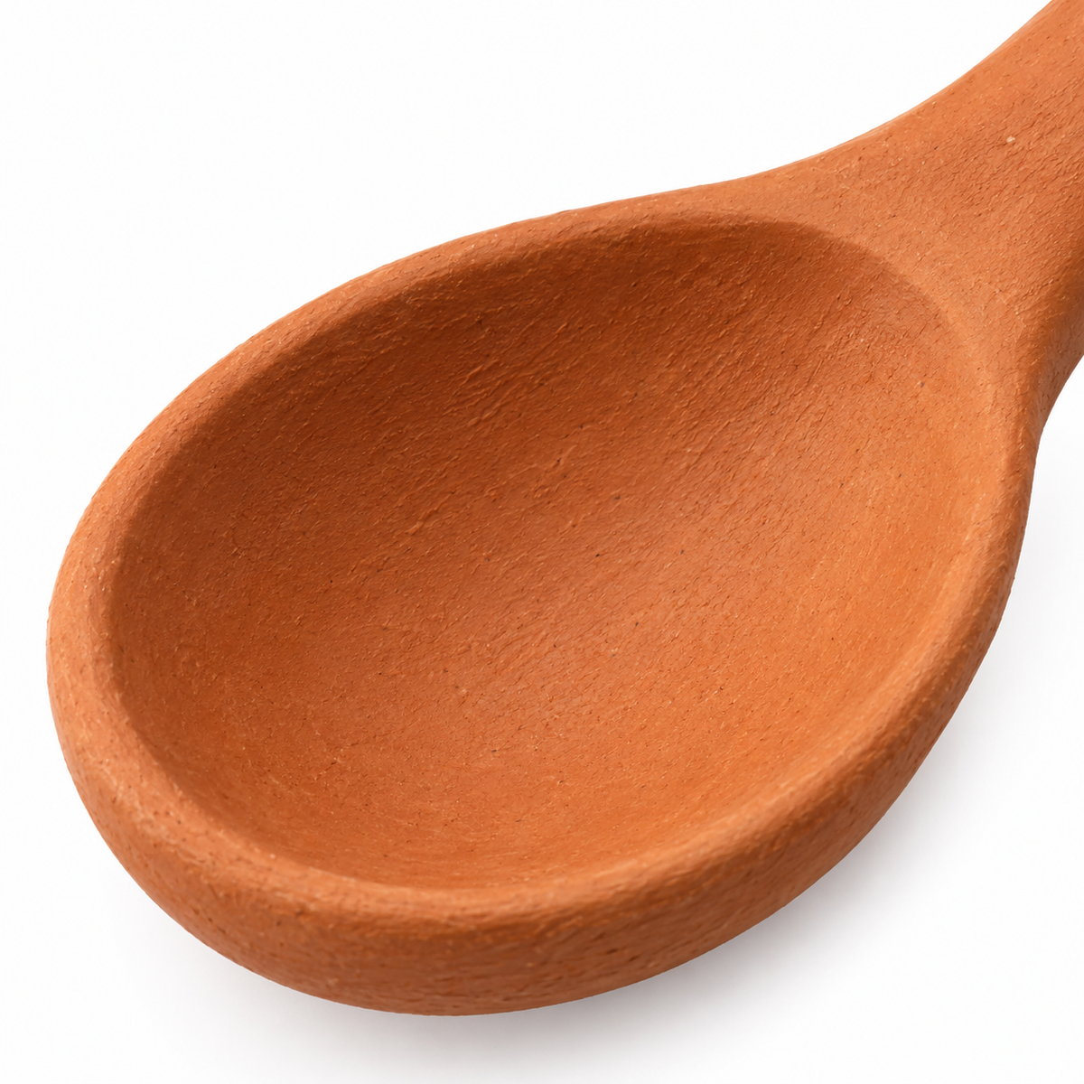 Terracotta spoon with ergonomic design