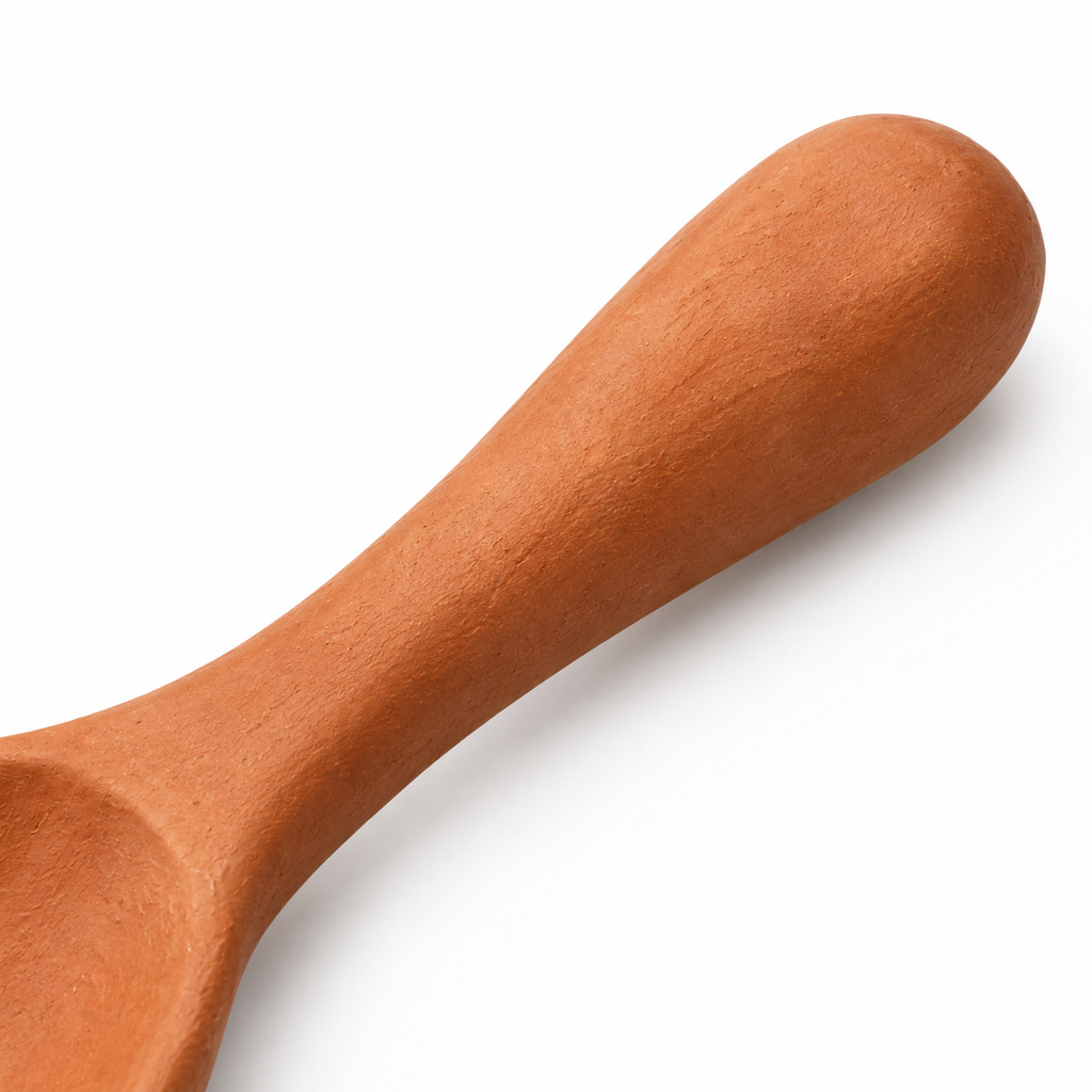 Top view of terracotta spoon bowl