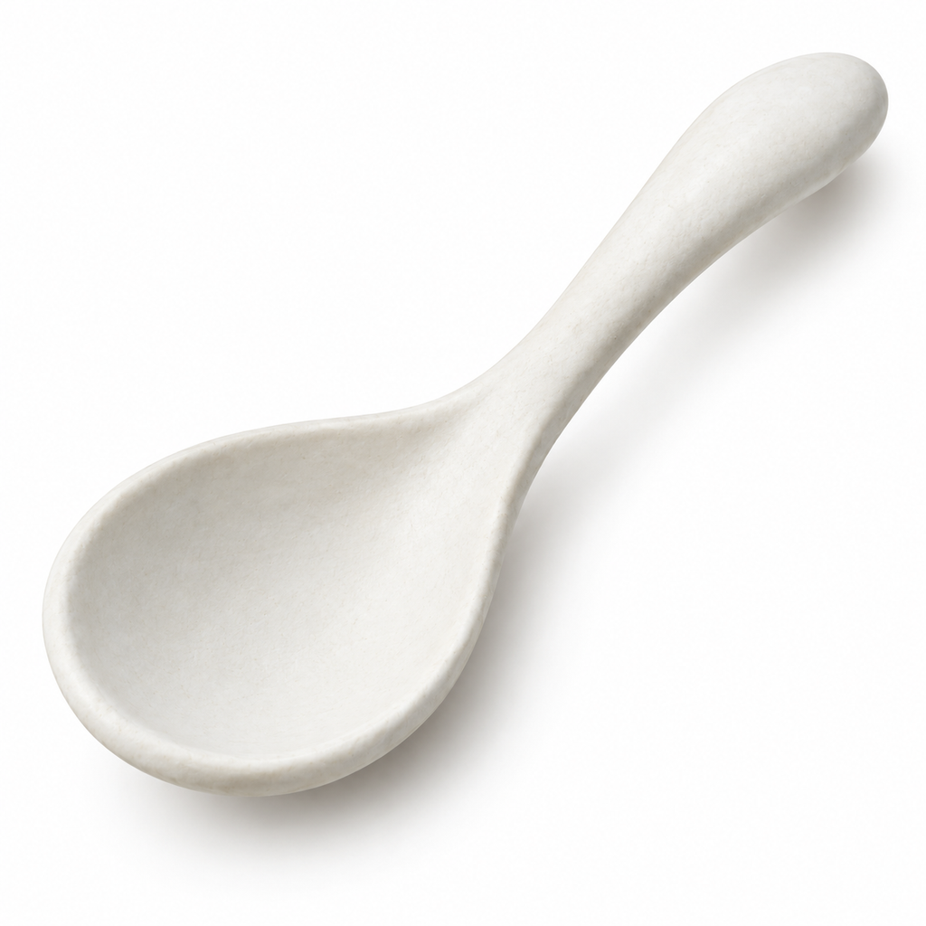 Elegant white spoon for dining