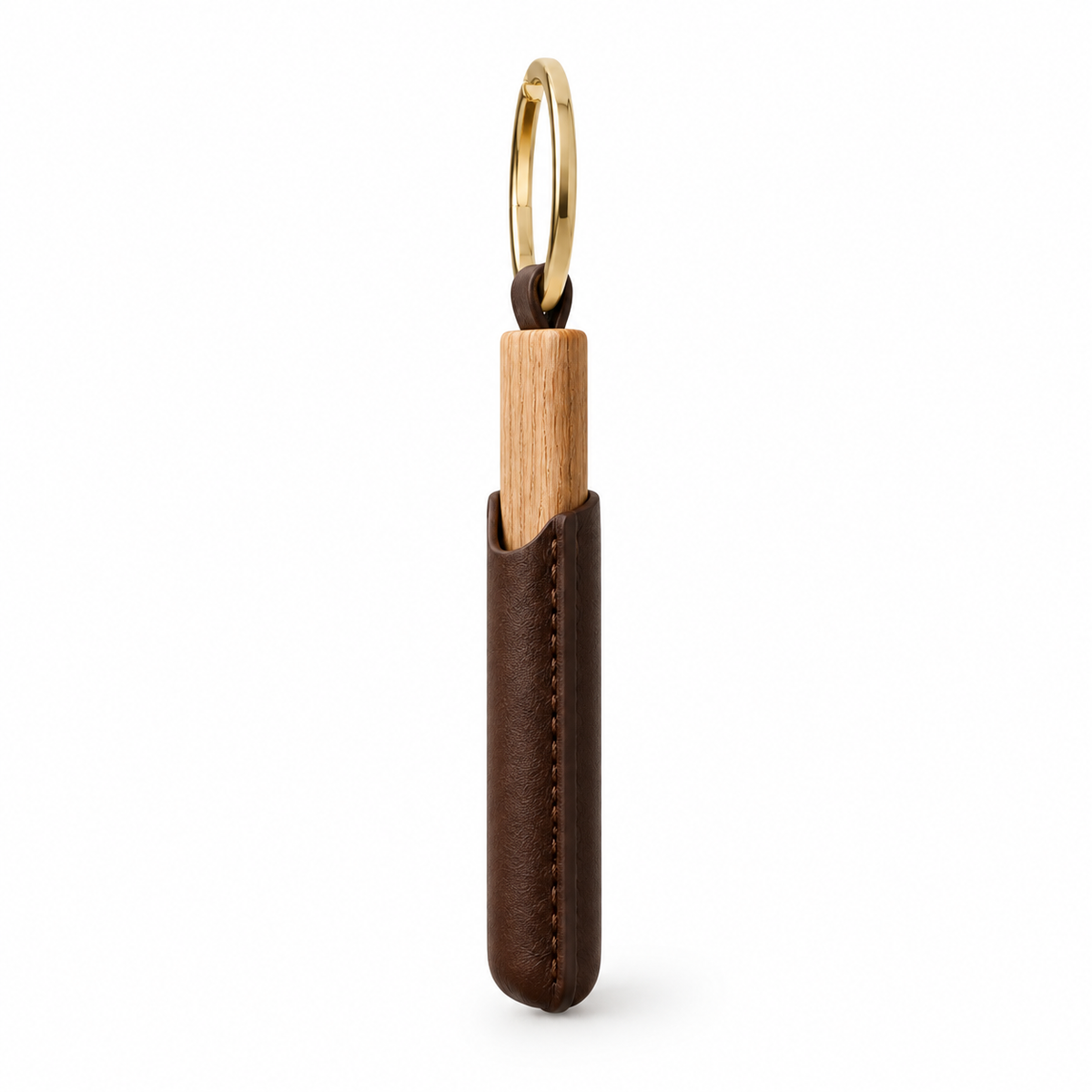 Side view showing the keyring attachment.
