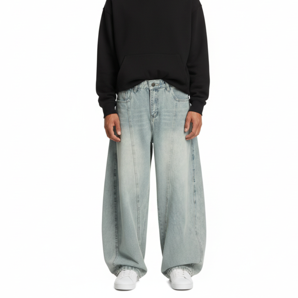 Men’s Patchwork Wide Leg Jeans