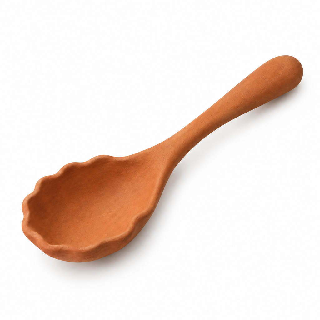 Durable and heat-resistant terracotta serving spoon
