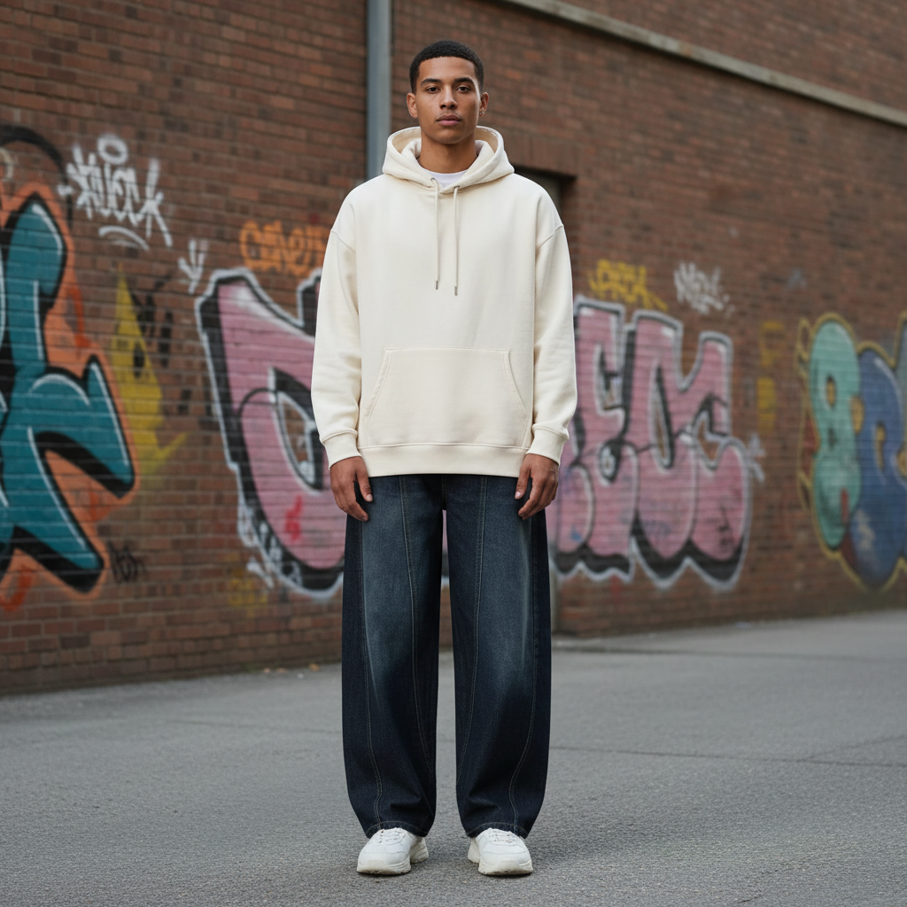 Men’s Patchwork Wide Leg Jeans