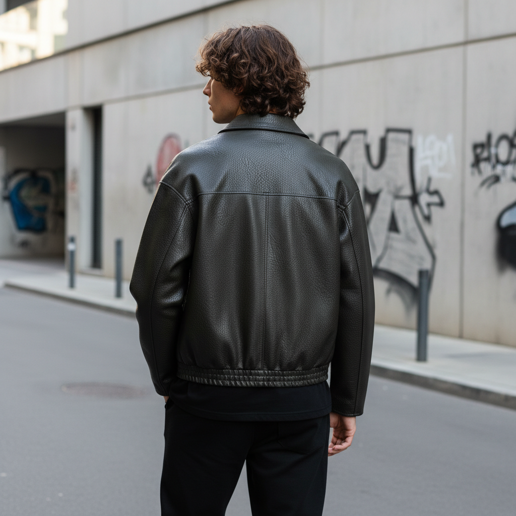 Men’s Vintage Embossed Leather Jacket