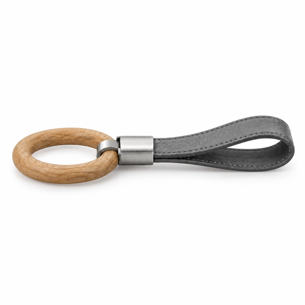 Side view of the keychain showing the metal connector.