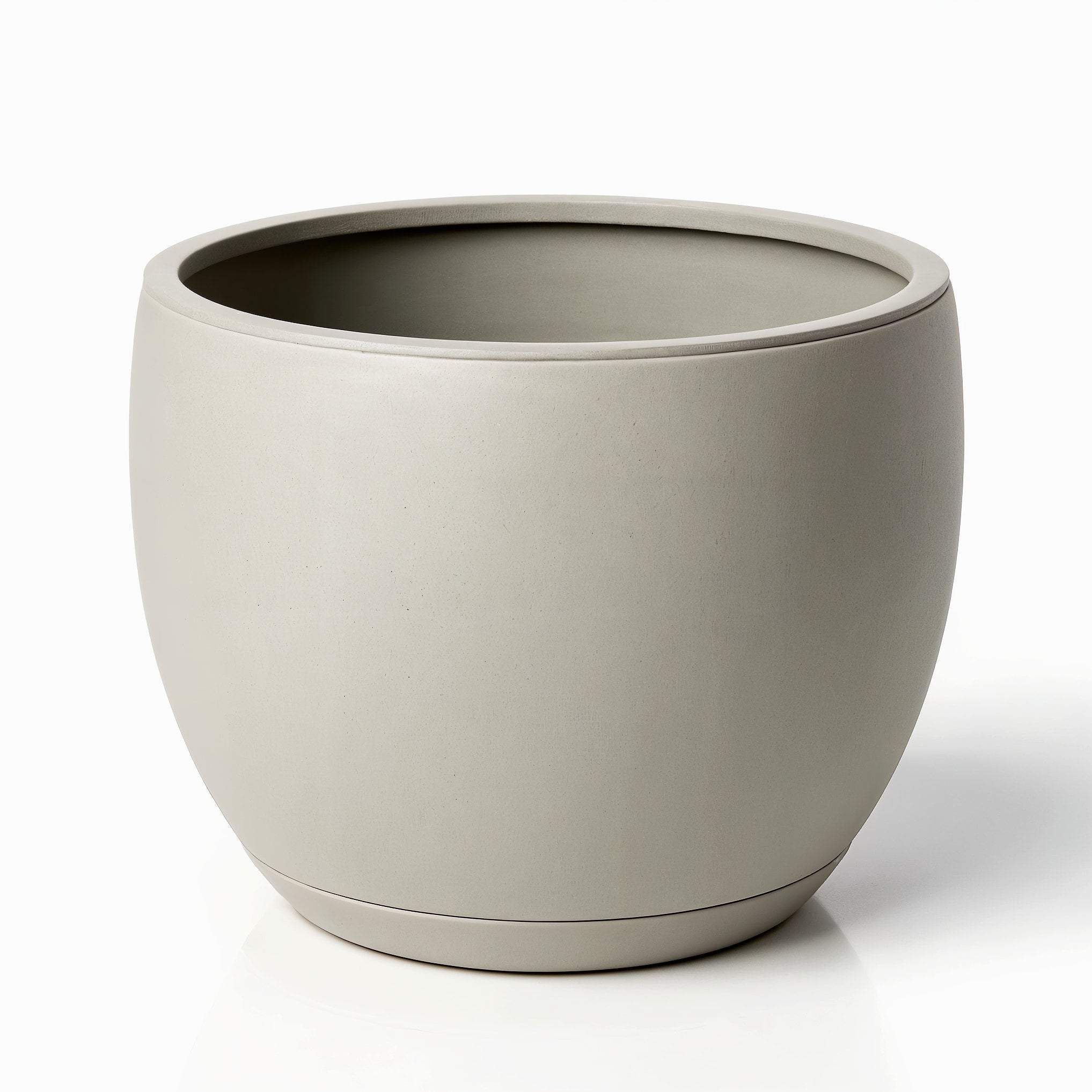 Vensioshop Dove Gray Rounded Ceramic Planter — direct side profile displaying the silhouette and matte finish