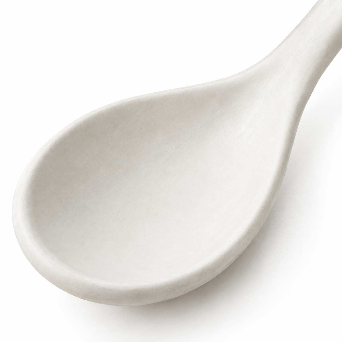 Smooth finish ceramic soup spoon