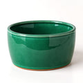Vensioshop Emerald Green Oval Ceramic Planter — side profile displaying the oval silhouette