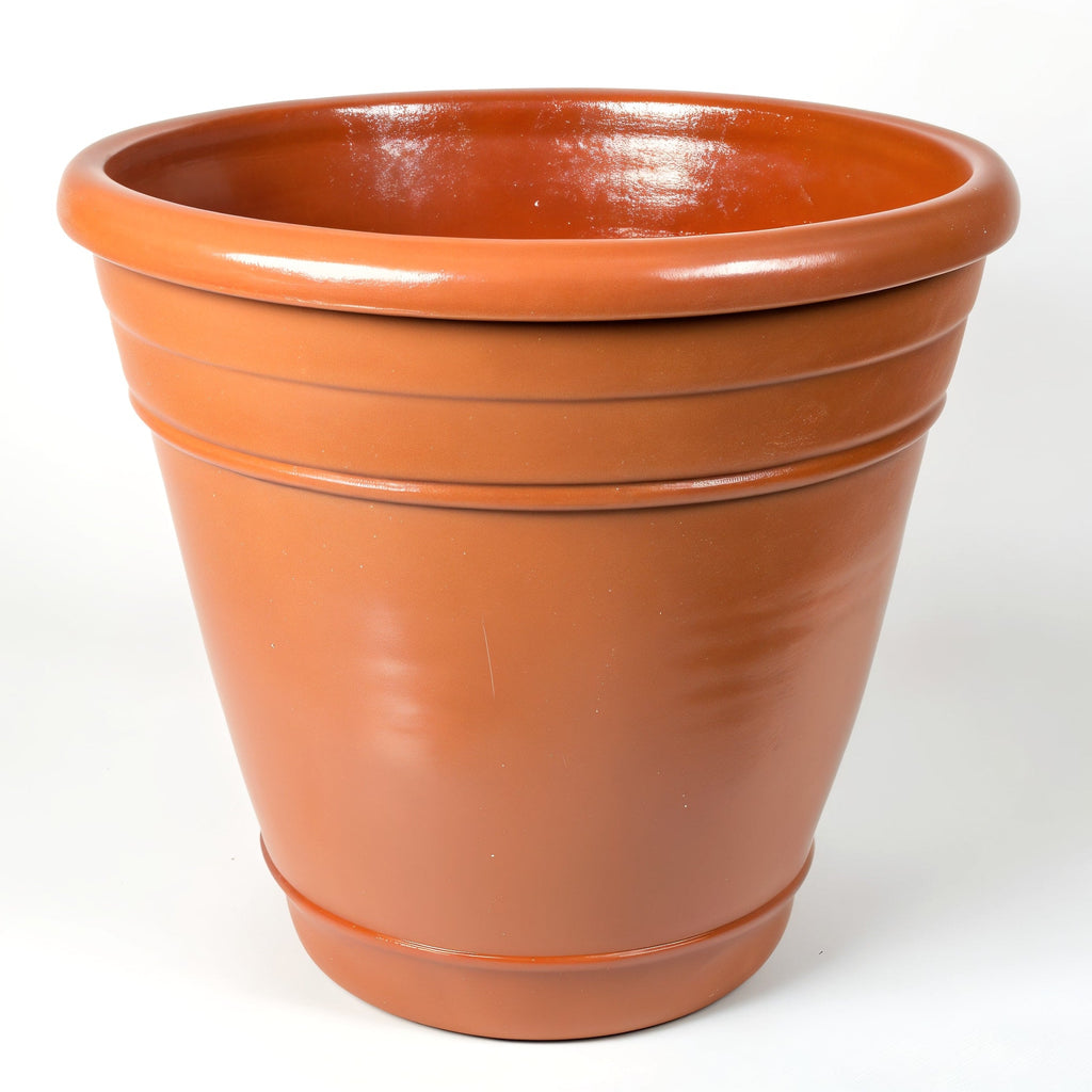 Vensioshop Glazed Terracotta Planter — three-quarter front view showing its smooth design and glazed finish