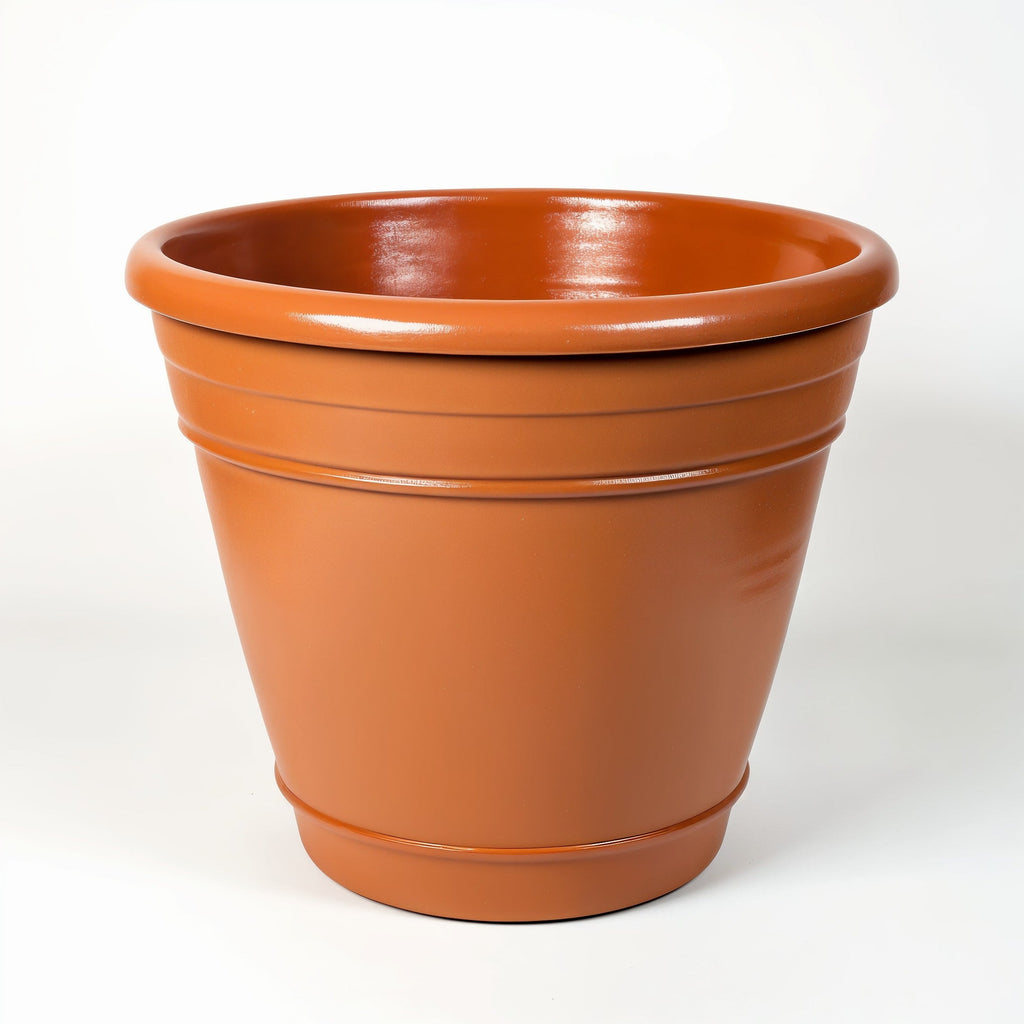 Vensioshop Glazed Terracotta Planter — direct side profile showing the silhouette and height