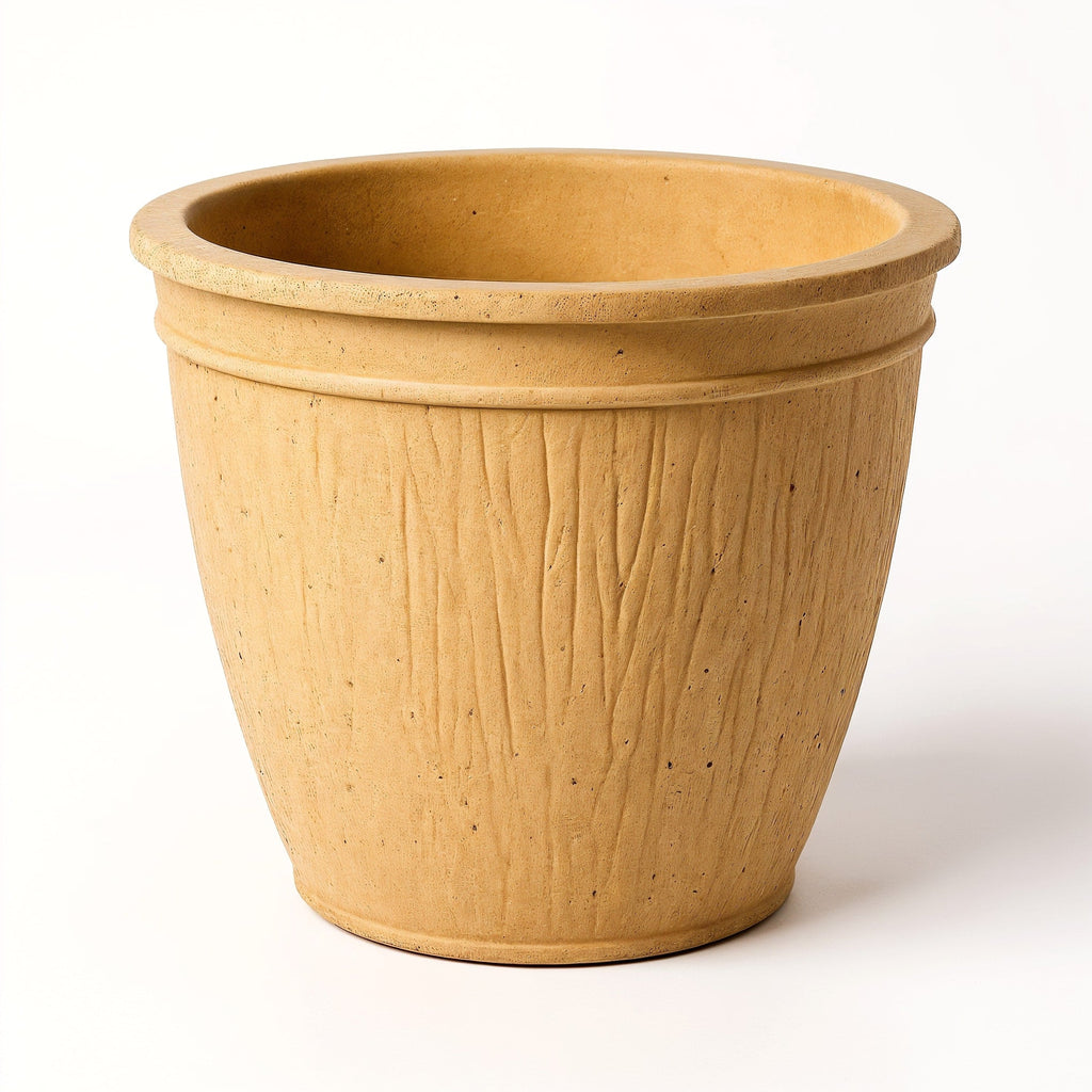 Vensioshop Sandstone Textured Ceramic Planter — side profile showing full height and width