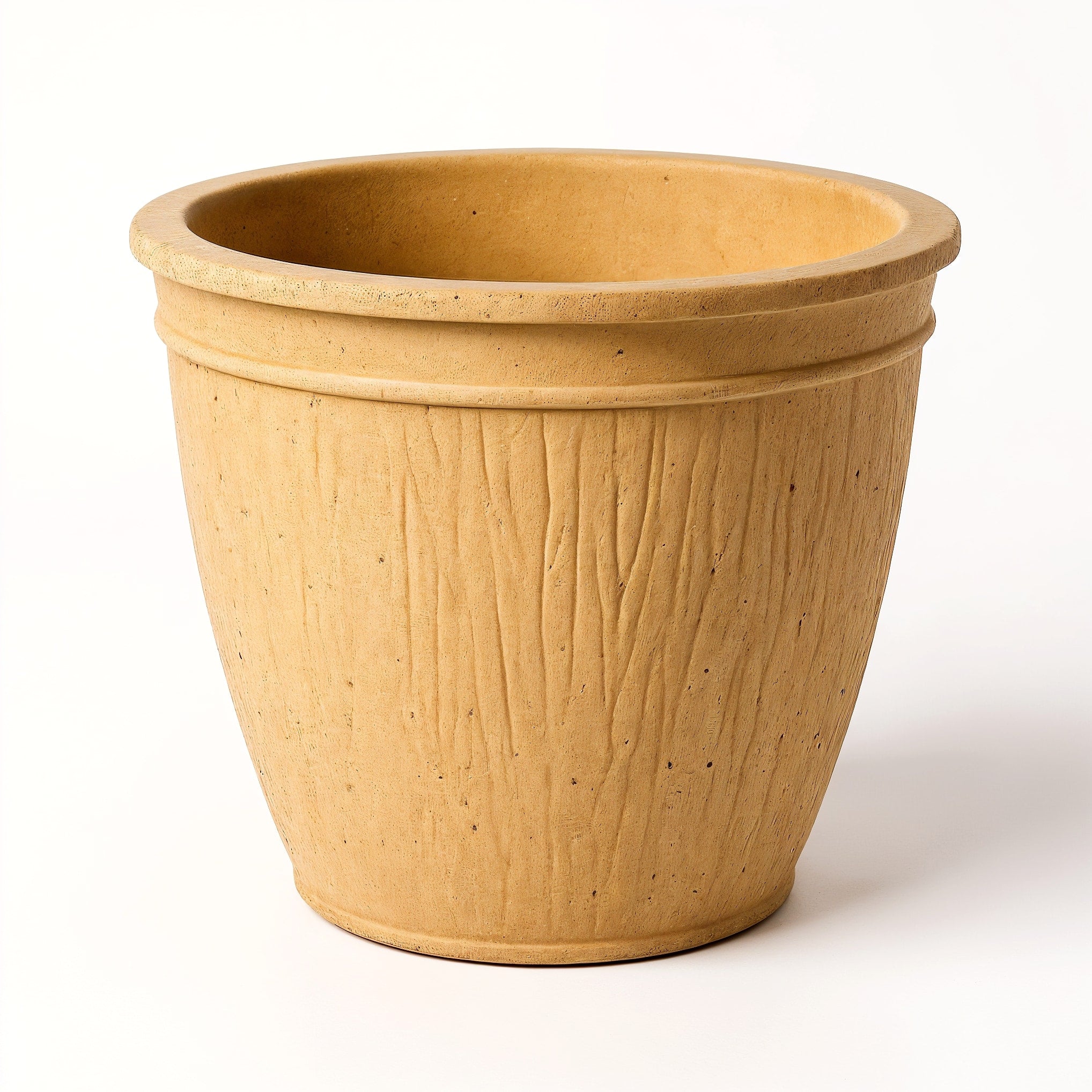 Vensioshop Sandstone Textured Ceramic Planter — side profile showing full height and width