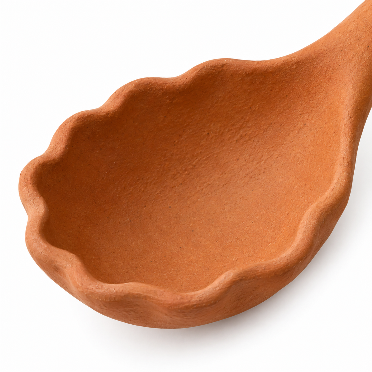 Top view of the terracotta serving spoon