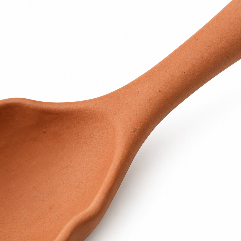 Elegant design of the handmade terracotta spoon