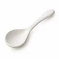White ceramic soup spoon with elegant design