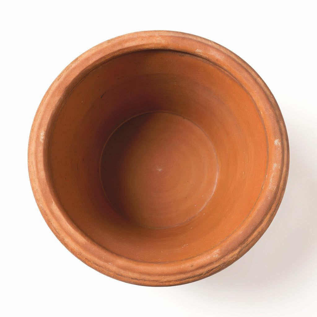 Vensioshop Small Italian-Style Terracotta Pot — top-down view into the empty interior showing the rim and rustic texture