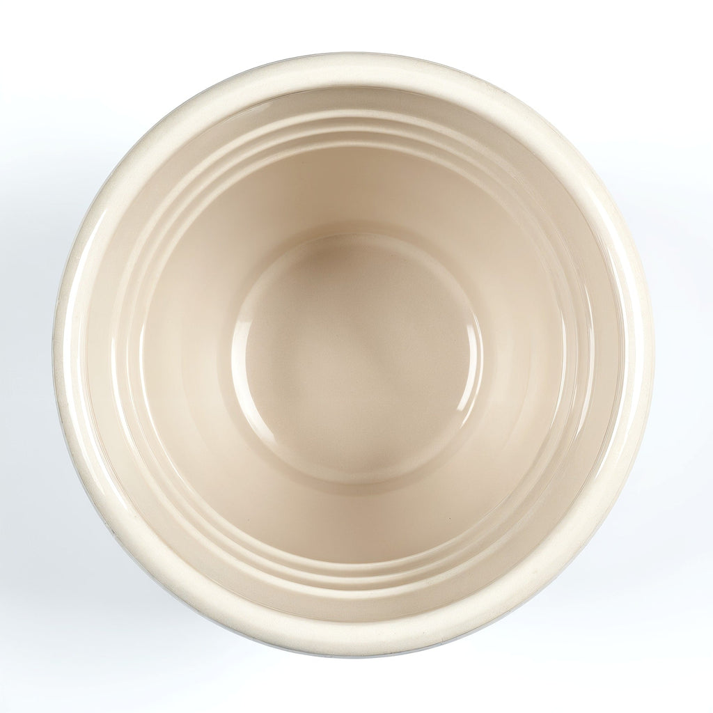 Vensioshop Pearl White Ceramic Planter — top-down view showing interior and rim
