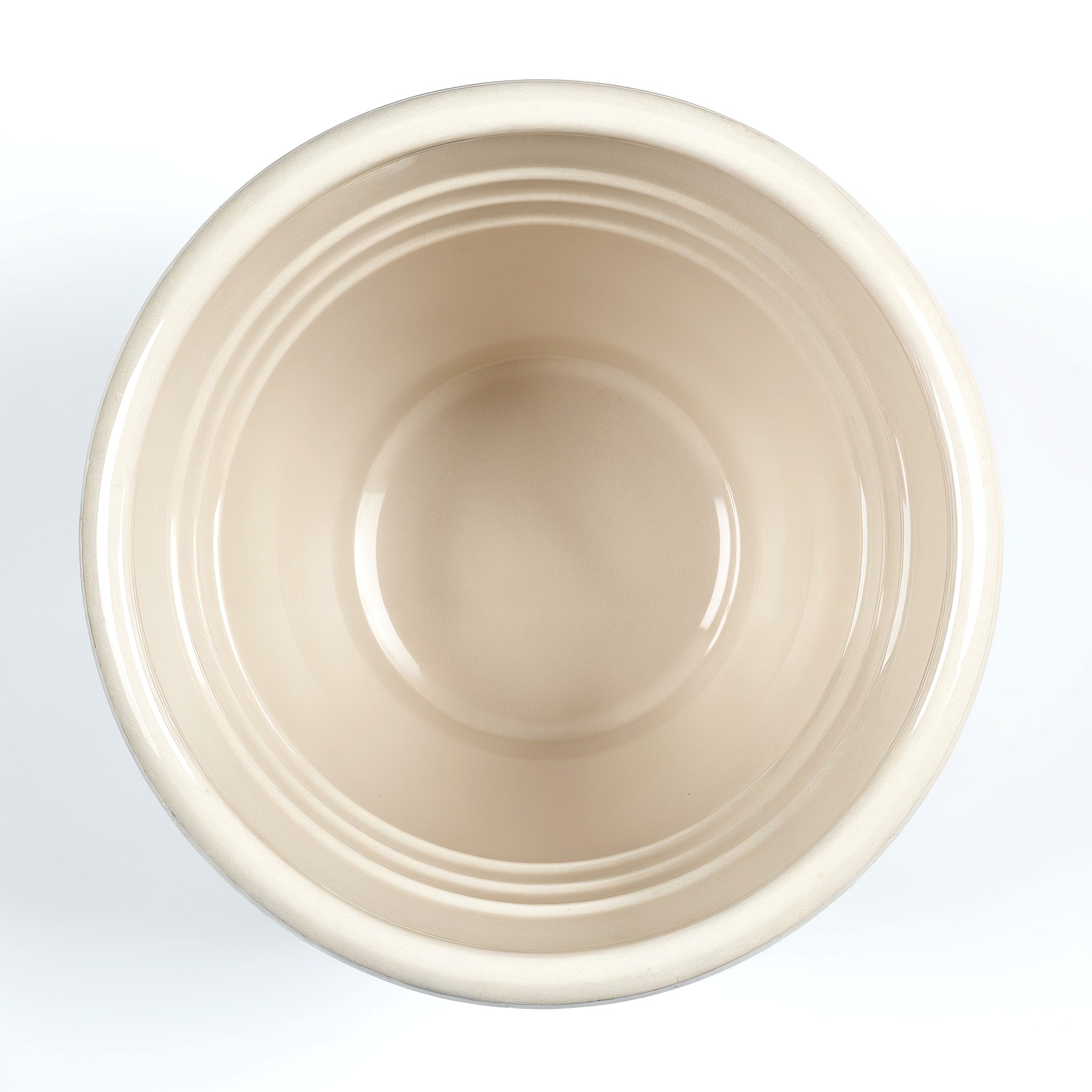 Vensioshop Pearl White Ceramic Planter — top-down view showing interior and rim