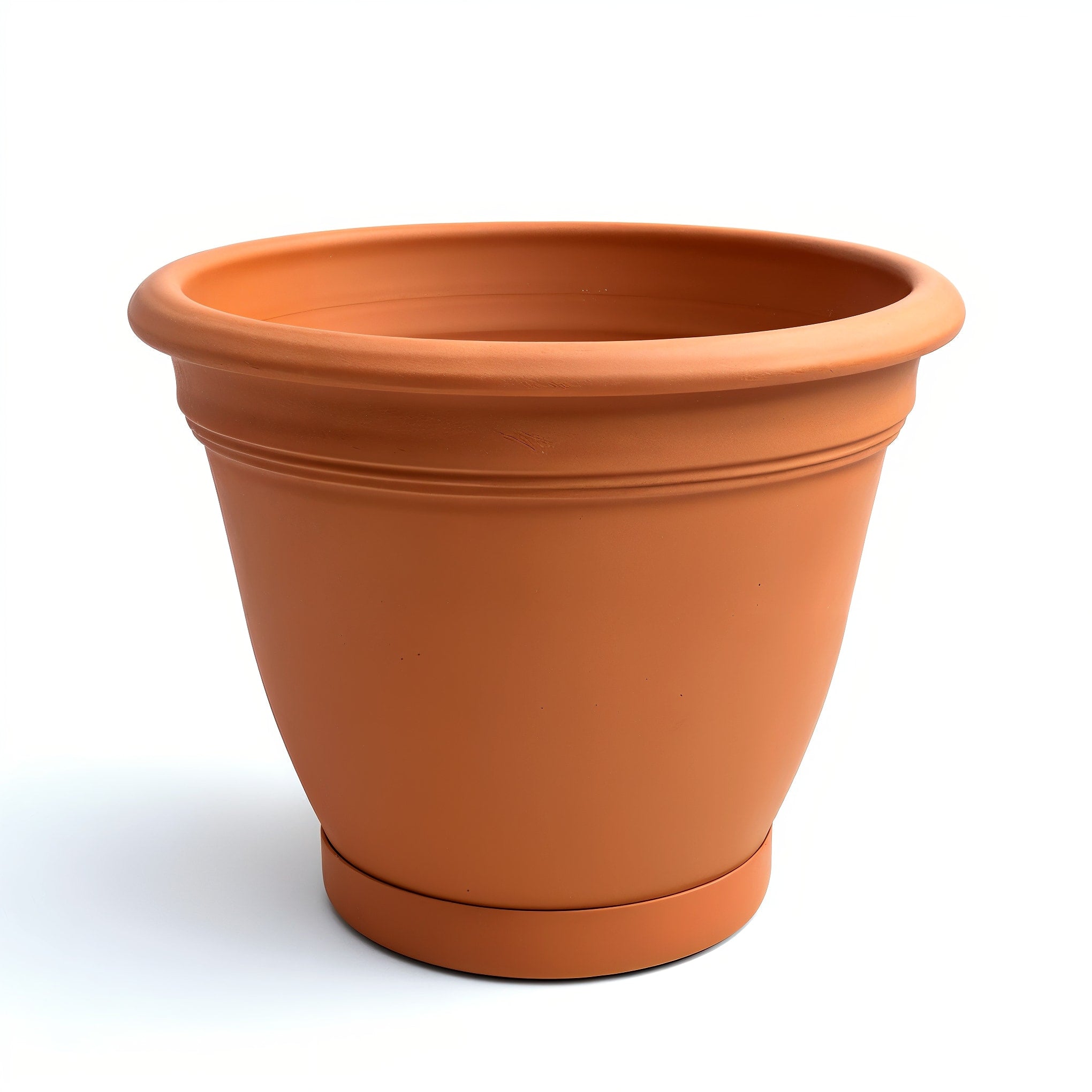 Vensioshop Large Smooth Terracotta Planter — side profile showing the full silhouette.