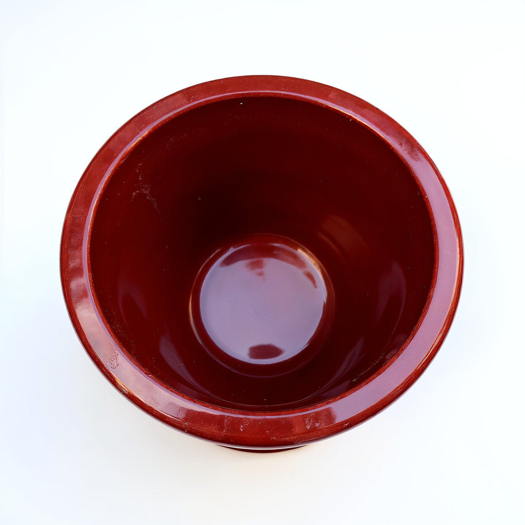 Vensioshop Ruby Red Ceramic Planter — Top-down view showing the interior and rim.