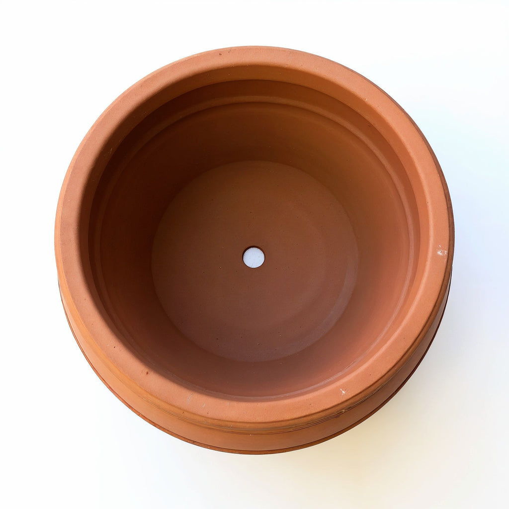 Vensioshop Rustic Large Terracotta Planter — top-down view into the empty planter