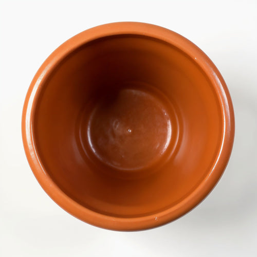 Vensioshop Glazed Terracotta Planter — top-down view showing the interior and round opening