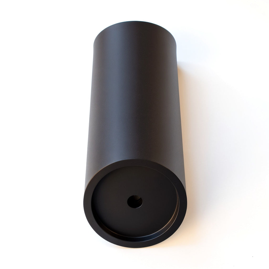 Vensioshop Matte Black Tall Ceramic Planter — bottom view showing base and drainage hole