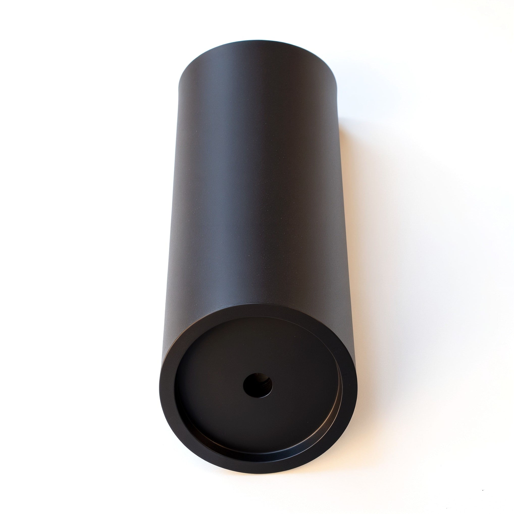 Vensioshop Matte Black Tall Ceramic Planter — bottom view showing base and drainage hole