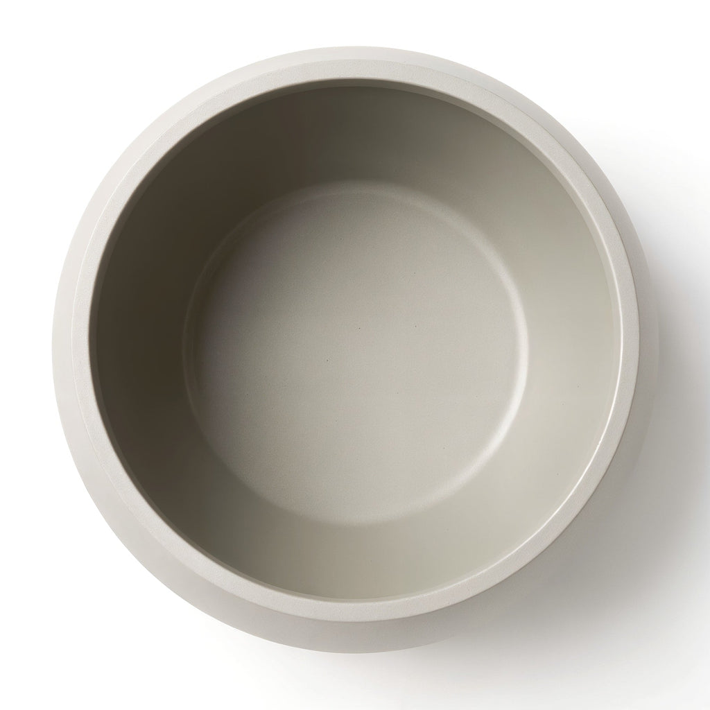 Vensioshop Dove Gray Rounded Ceramic Planter — top-down view into the empty interior showing the rim and inner cavity