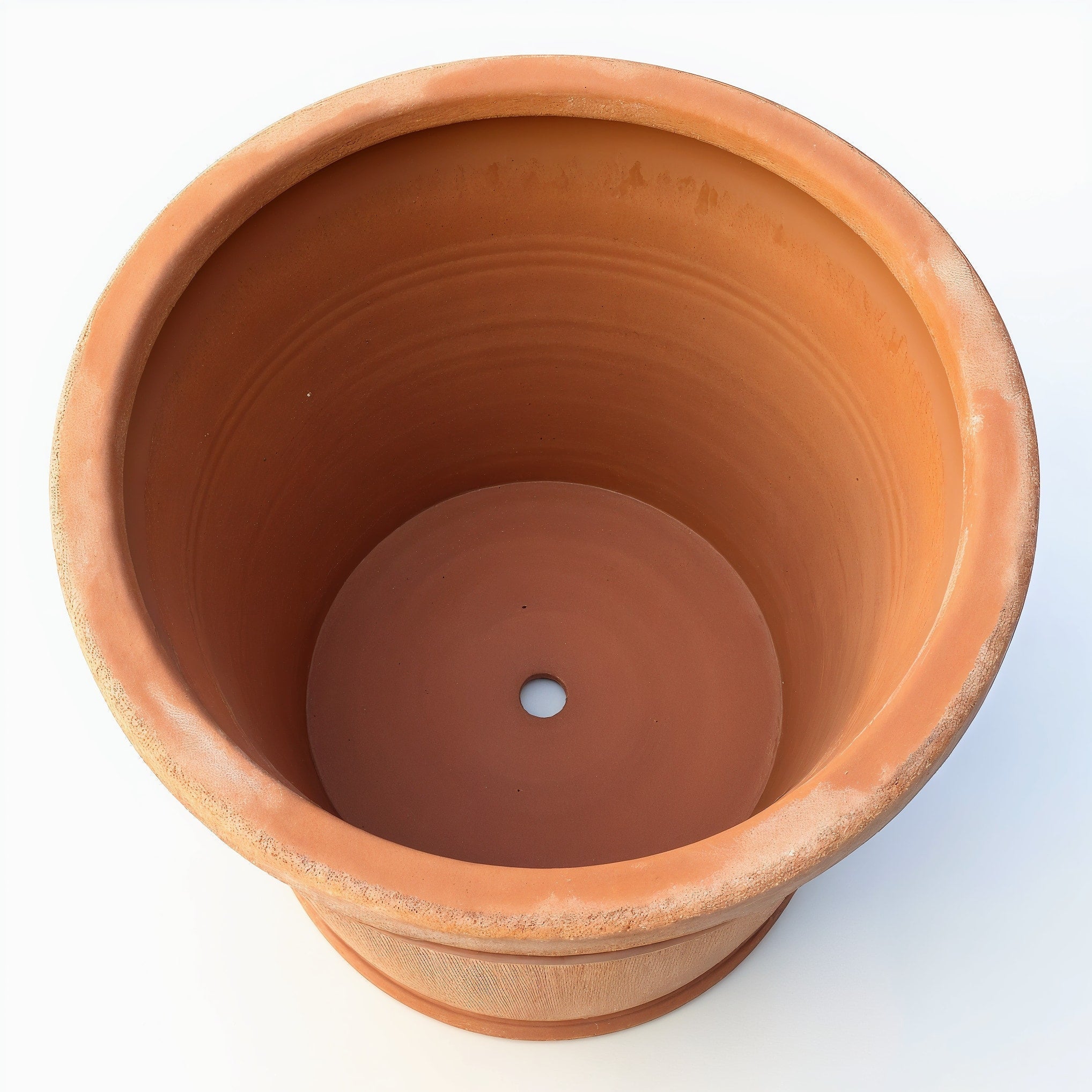 Vensioshop Rustico Terracotta Planter — top-down view into the planter's opening