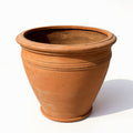 Large Rustic Italian-Style Terracotta Planter — direct side profile at eye-level showing full silhouette.