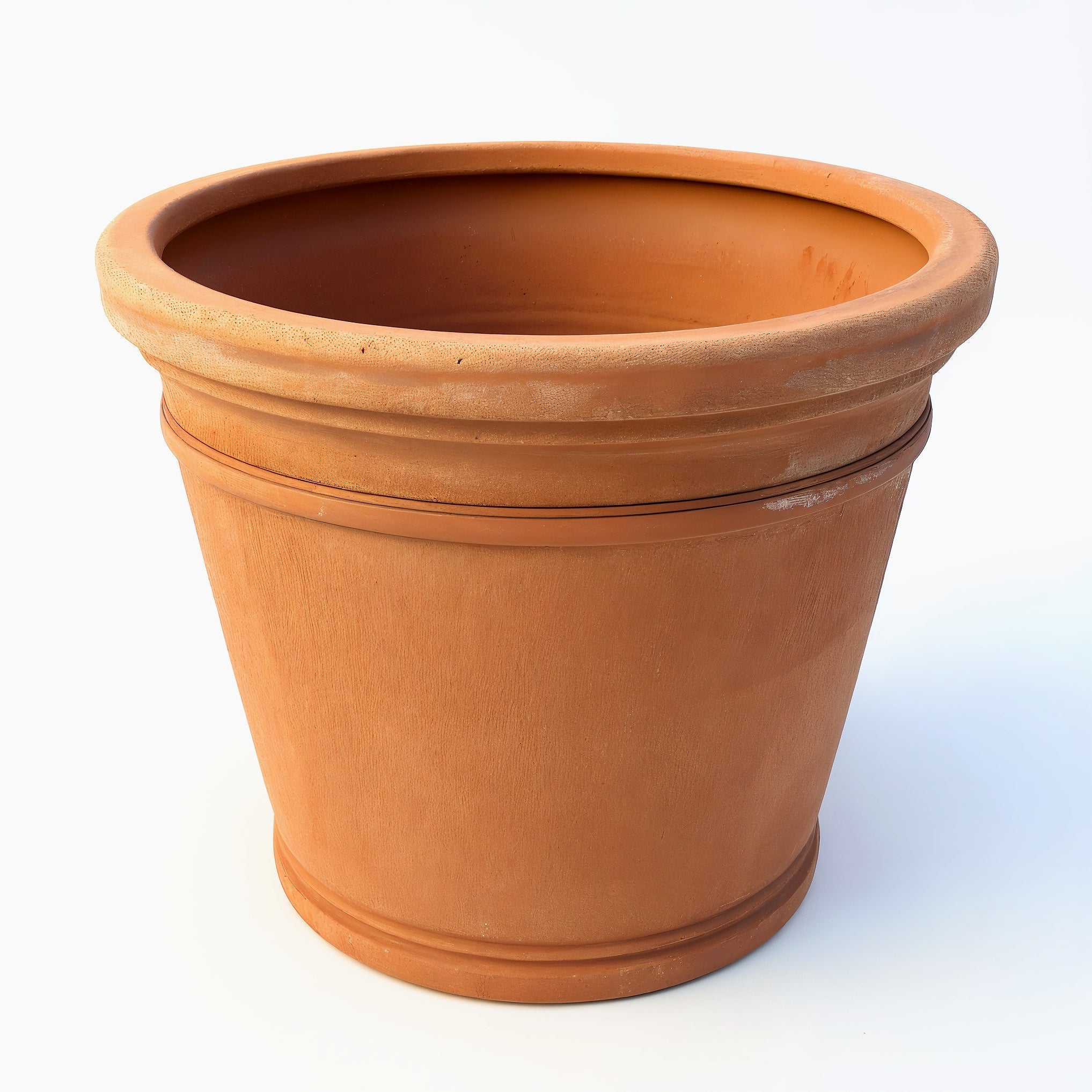 Vensioshop Rustico Terracotta Planter — direct side profile showing silhouette