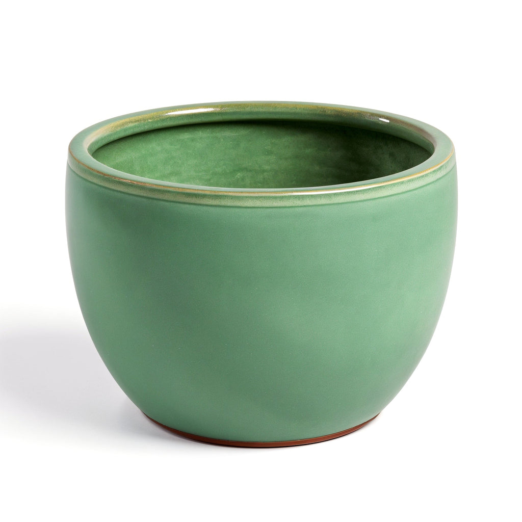 Vensioshop Sage Green Ceramic Planter — direct side profile view