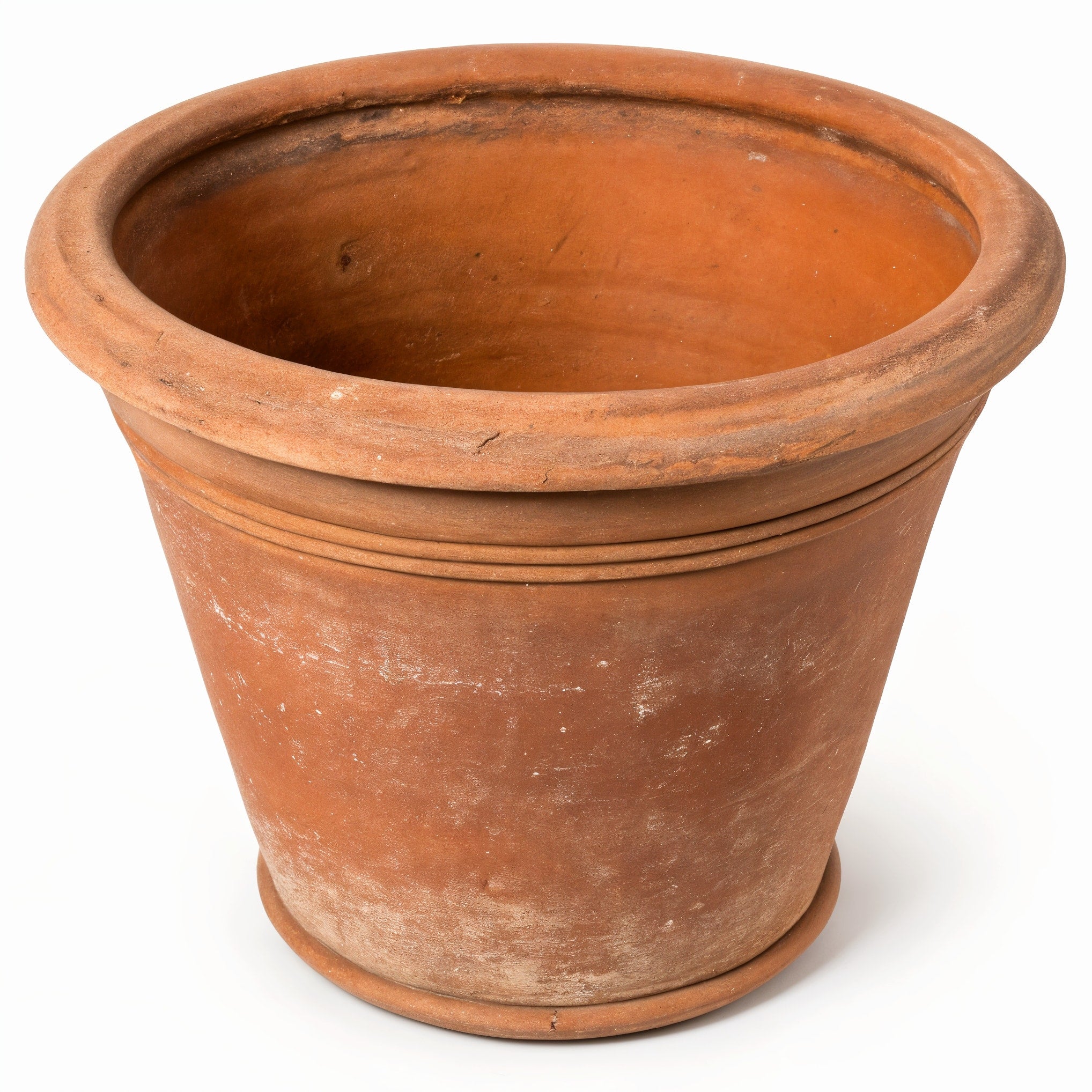 Vensioshop Small Italian Terracotta Pot — three-quarter front view showing the rustic finish and empty interior